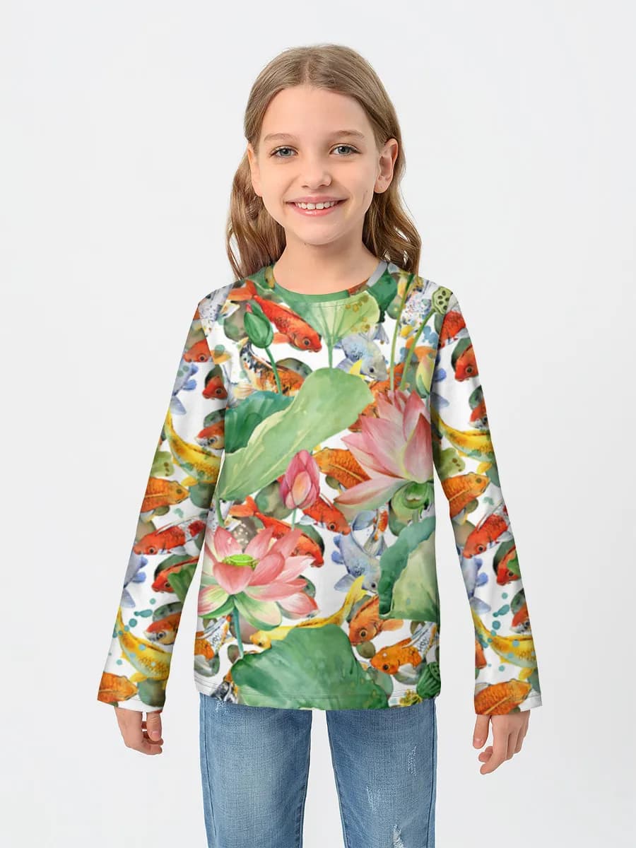 Girls' cotton long sleeve shirt