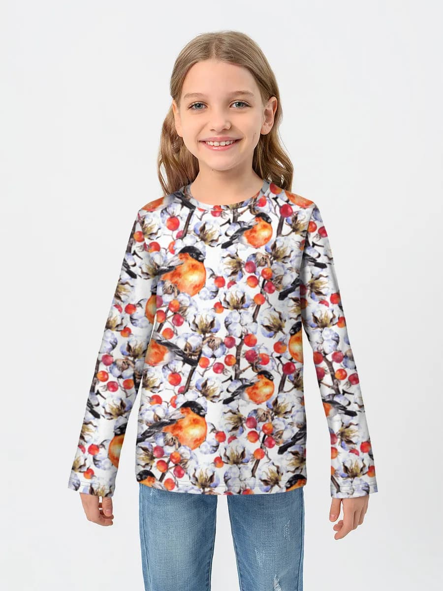 Girls' cotton long sleeve shirt