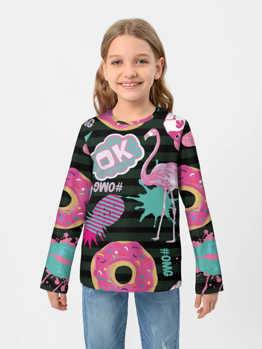 Camiseta Manga Larga de Algodón Niña