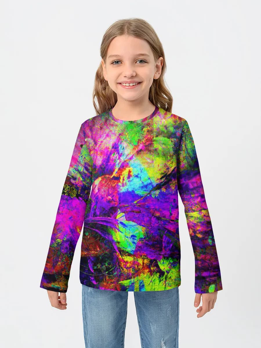 Girls' cotton long sleeve shirt