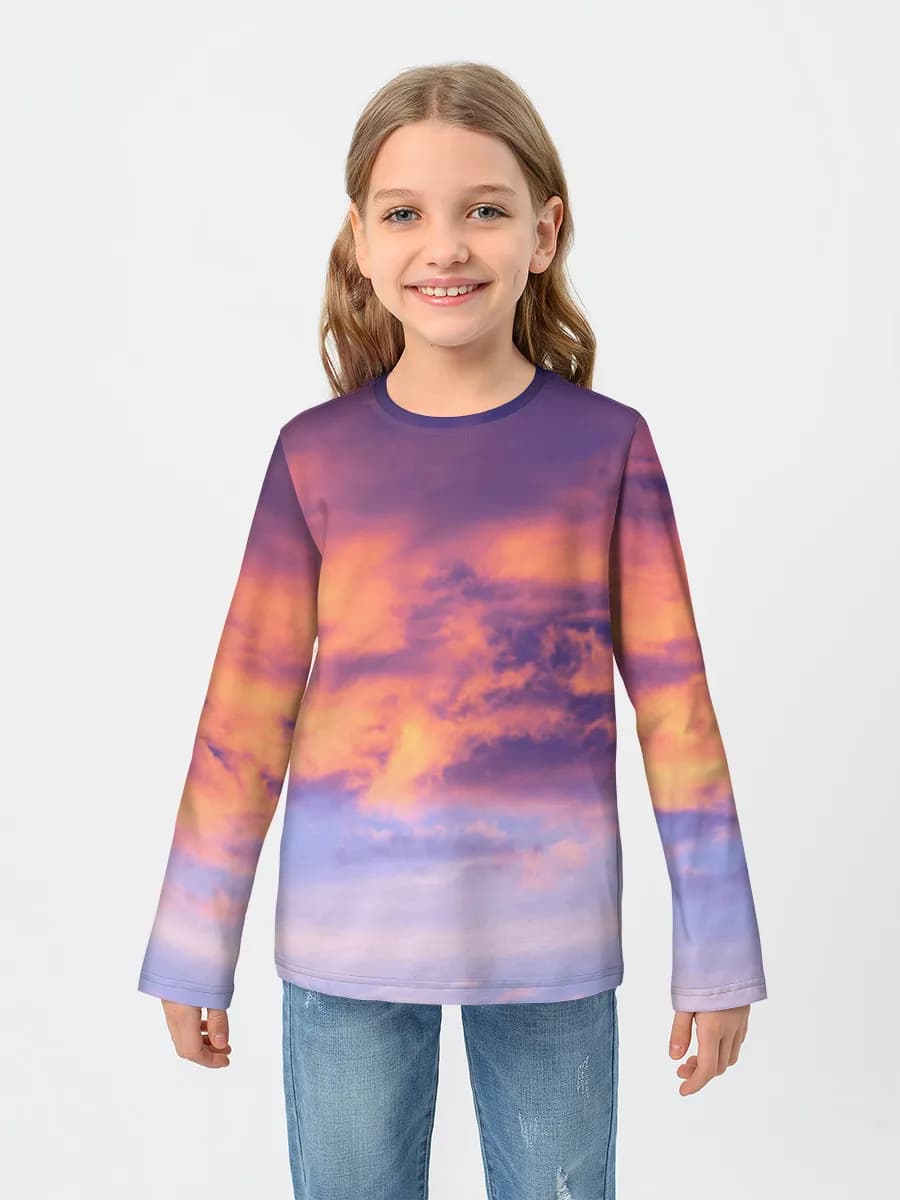 Girls' cotton long sleeve shirt