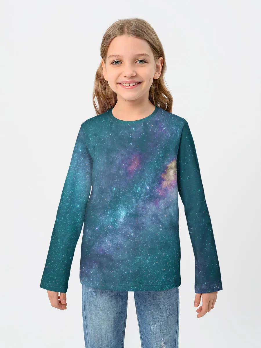 Girls' cotton long sleeve shirt