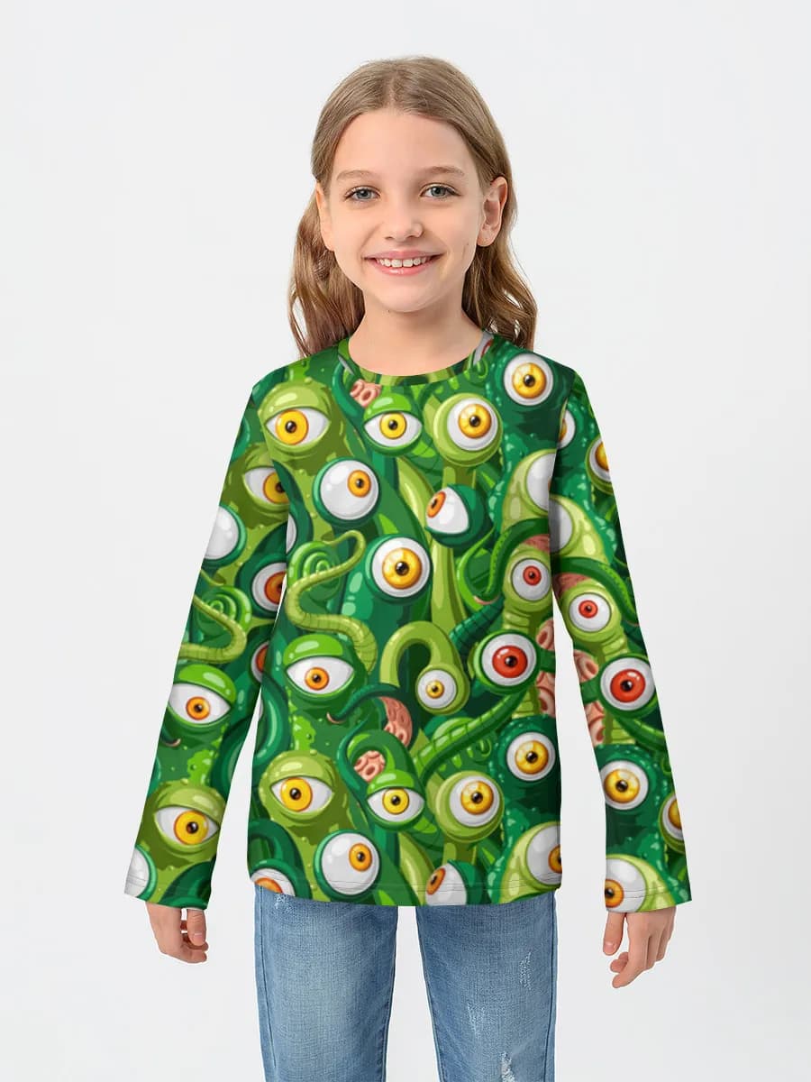 Girls' cotton long sleeve shirt