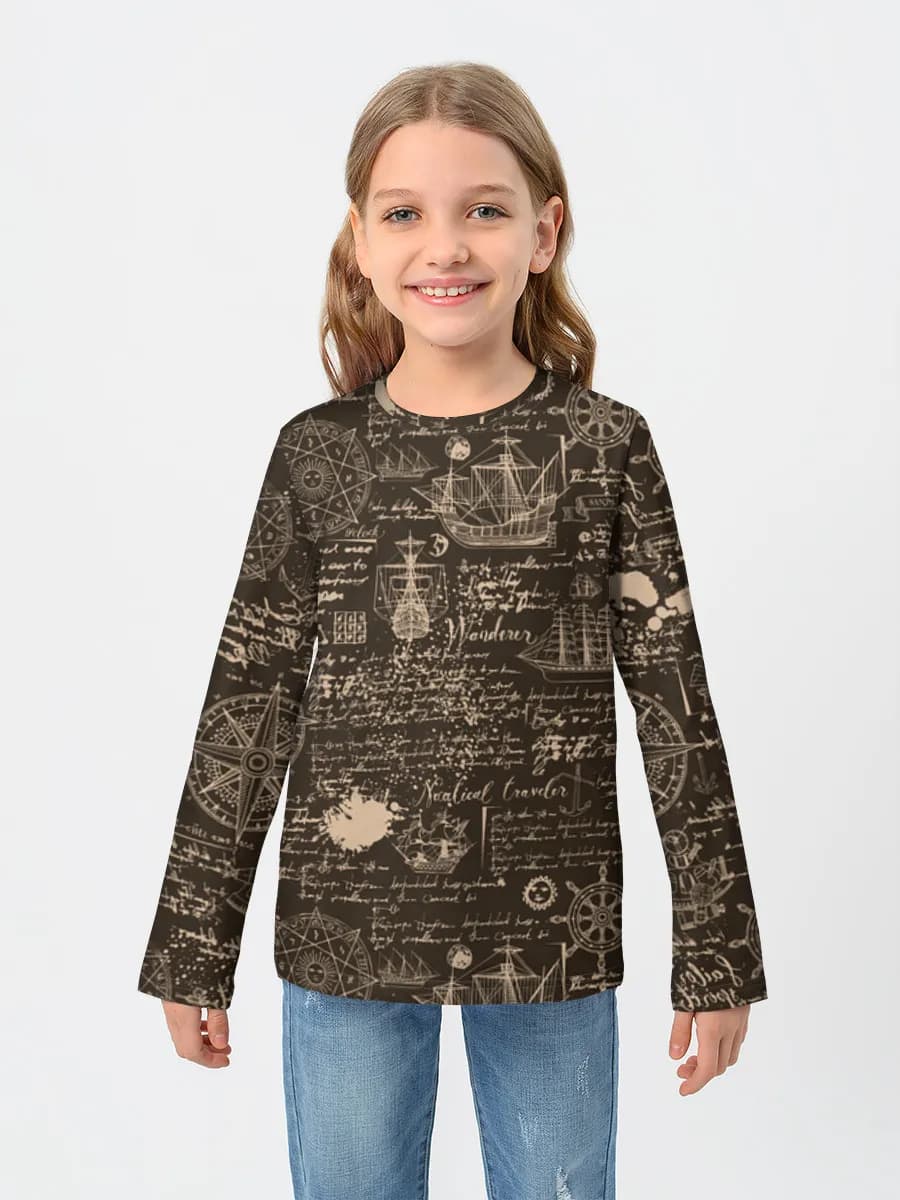 Girls' cotton long sleeve shirt