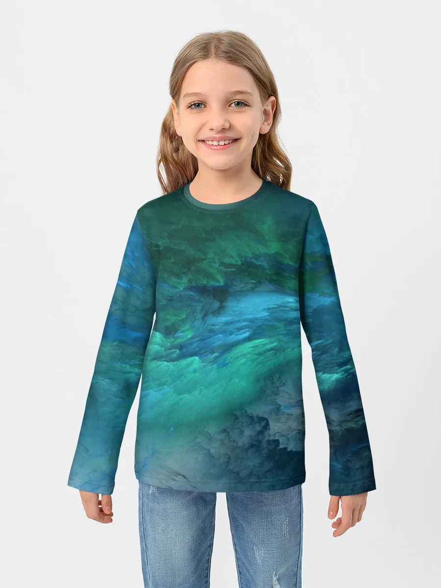 Girls' cotton long sleeve shirt