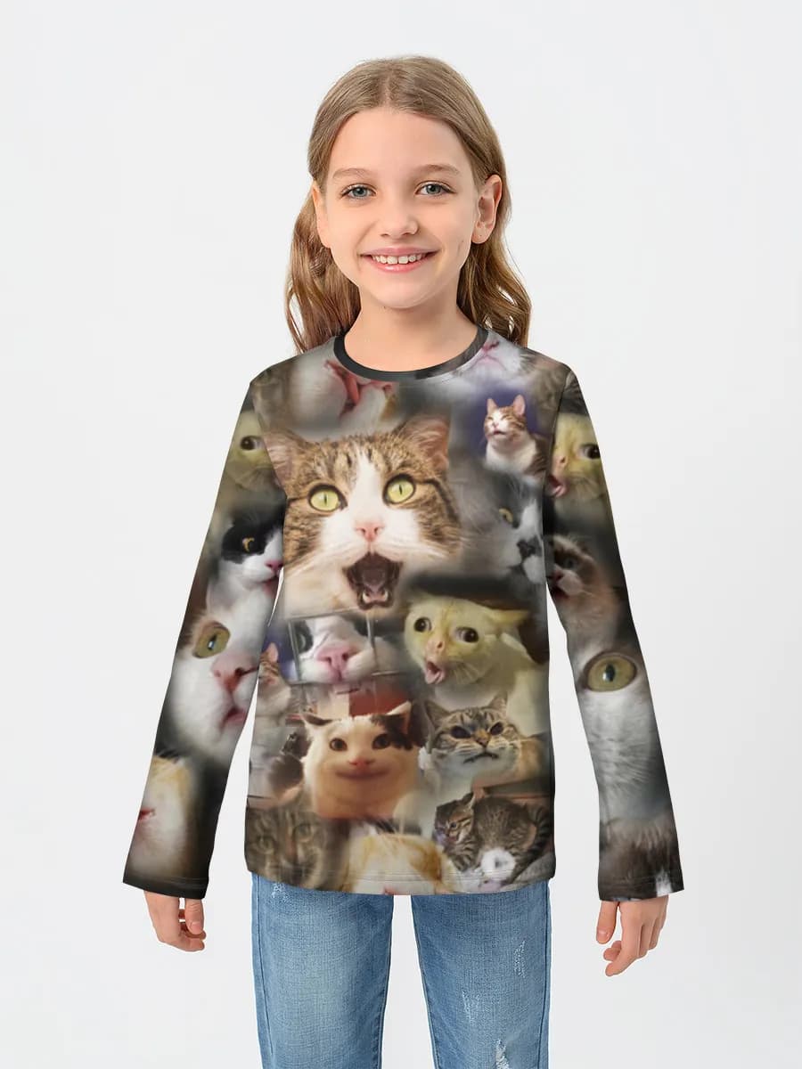 Girls' cotton long sleeve shirt