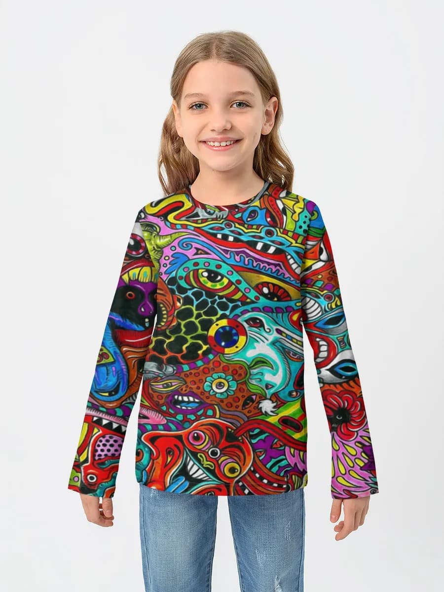 Girls' cotton long sleeve shirt