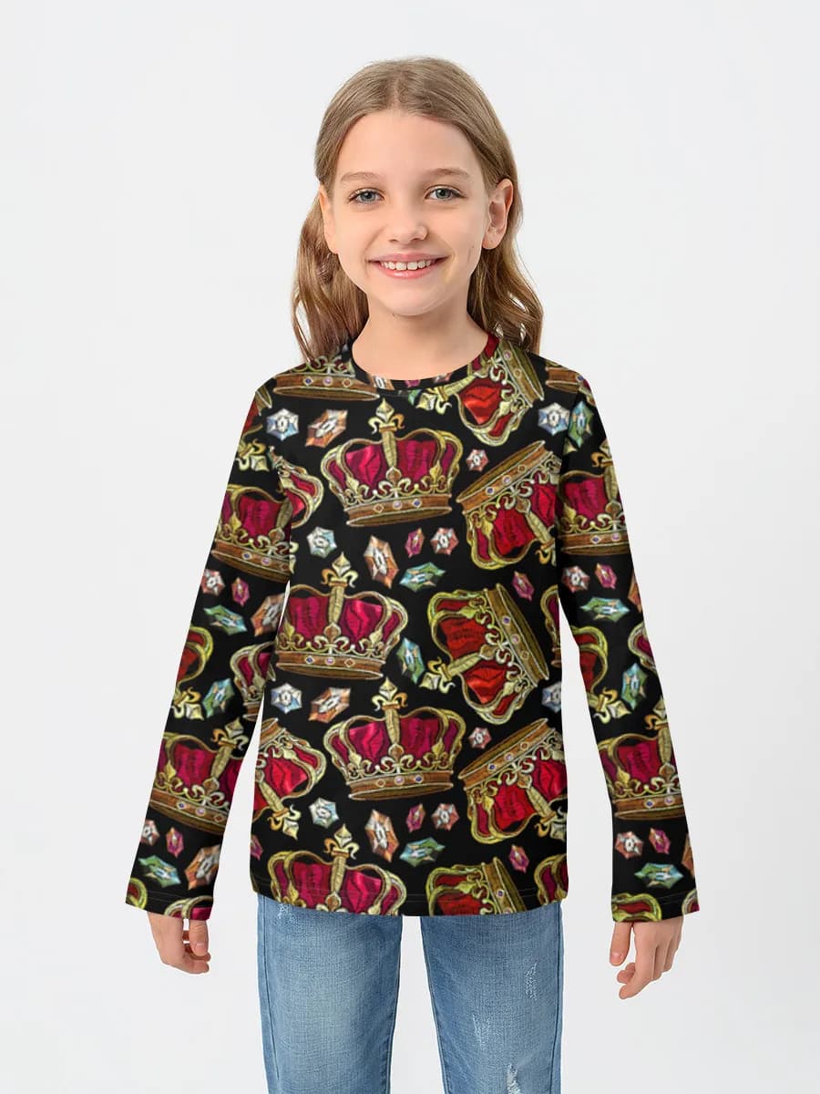 Girls' cotton long sleeve shirt
