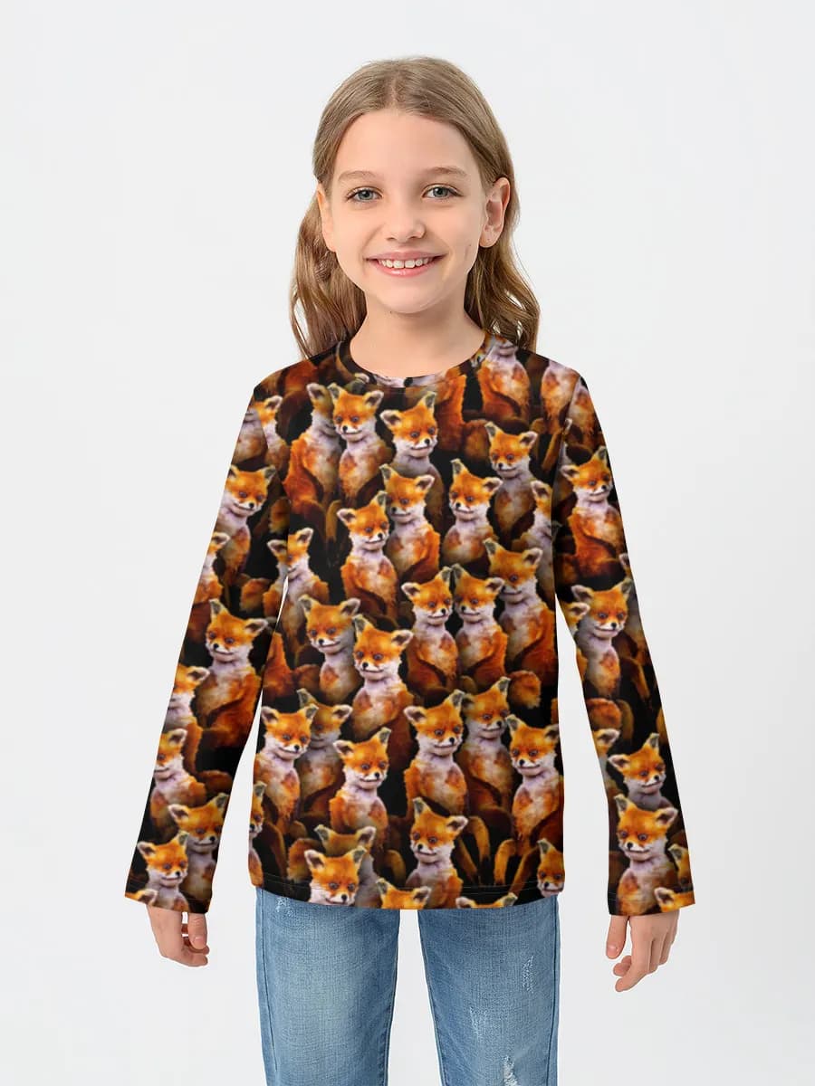 Girls' cotton long sleeve shirt