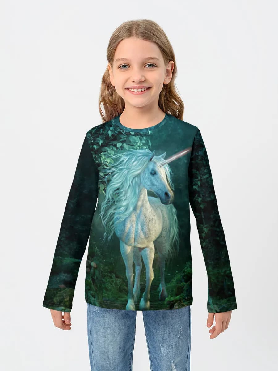 Girls' cotton long sleeve shirt