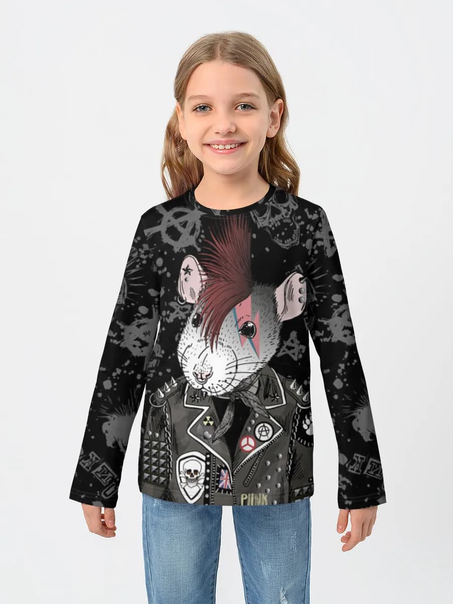Girls' cotton long sleeve shirt