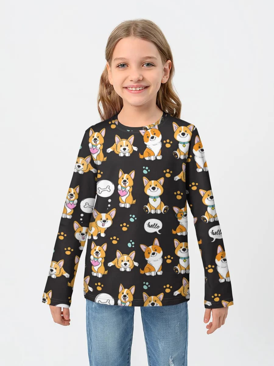 Girls' cotton long sleeve shirt