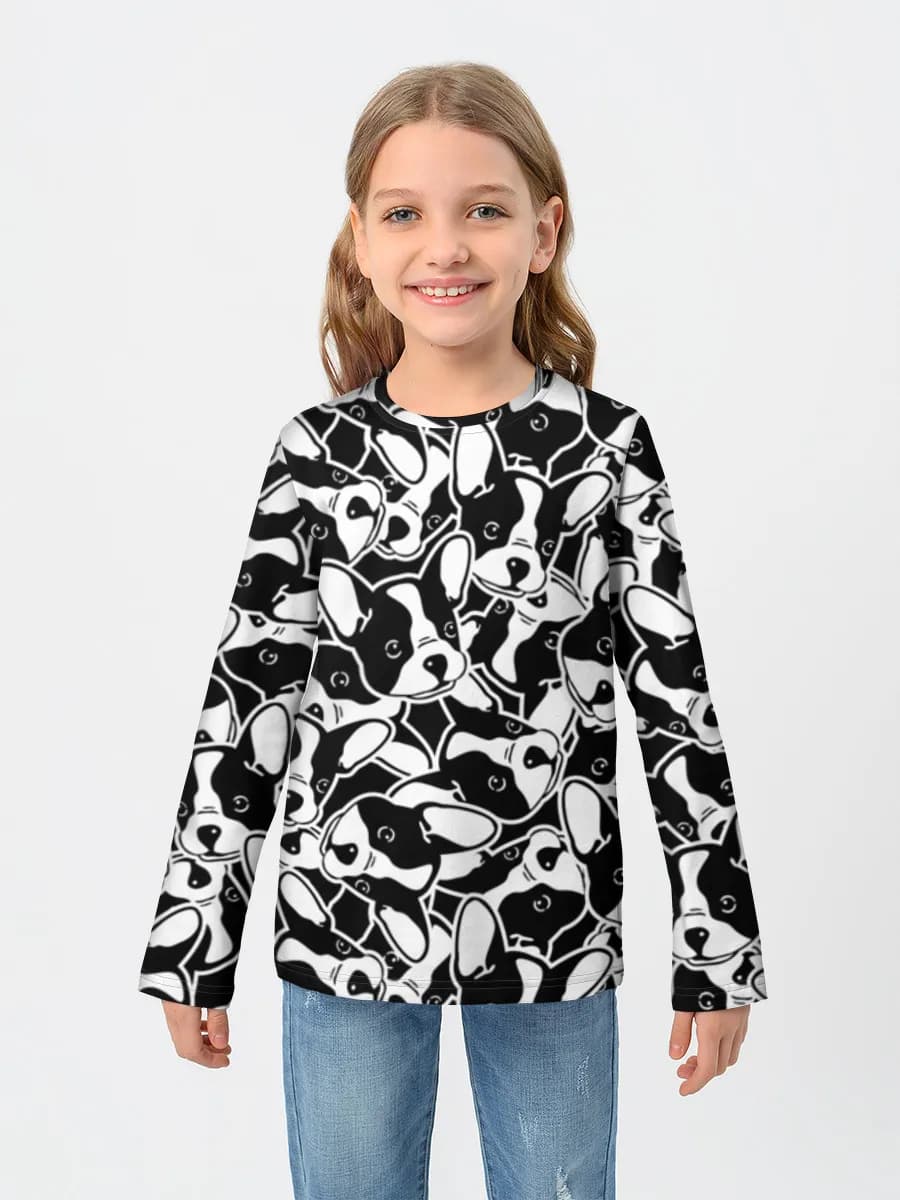 Girls' cotton long sleeve shirt
