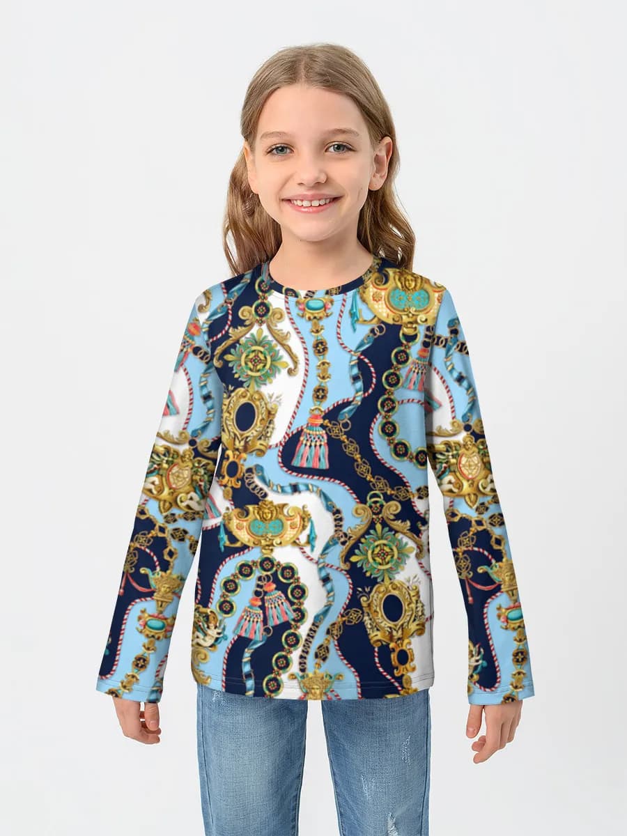 Girls' cotton long sleeve shirt