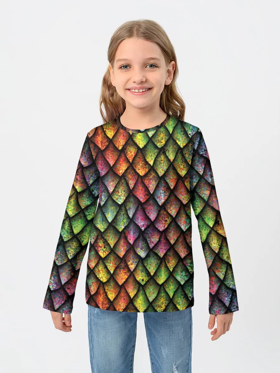 Girls' cotton long sleeve shirt