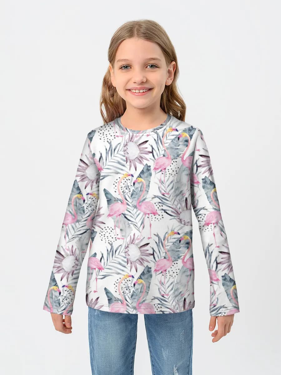 Girls' cotton long sleeve shirt