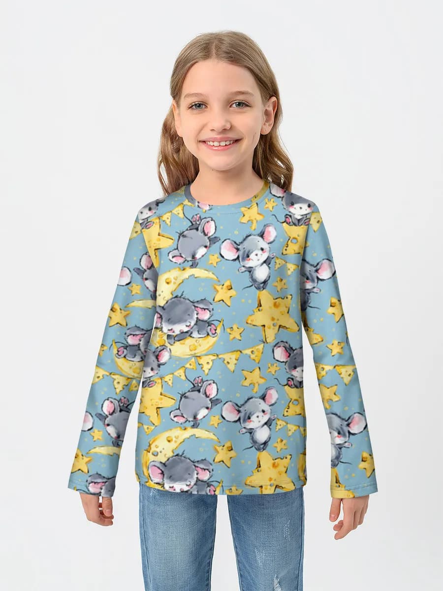 Girls' cotton long sleeve shirt