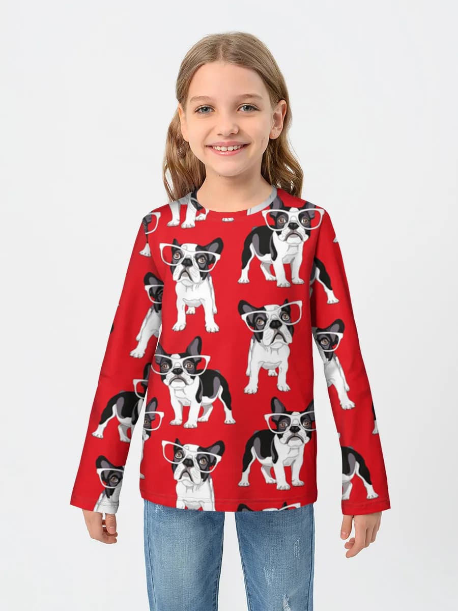 Girls' cotton long sleeve shirt