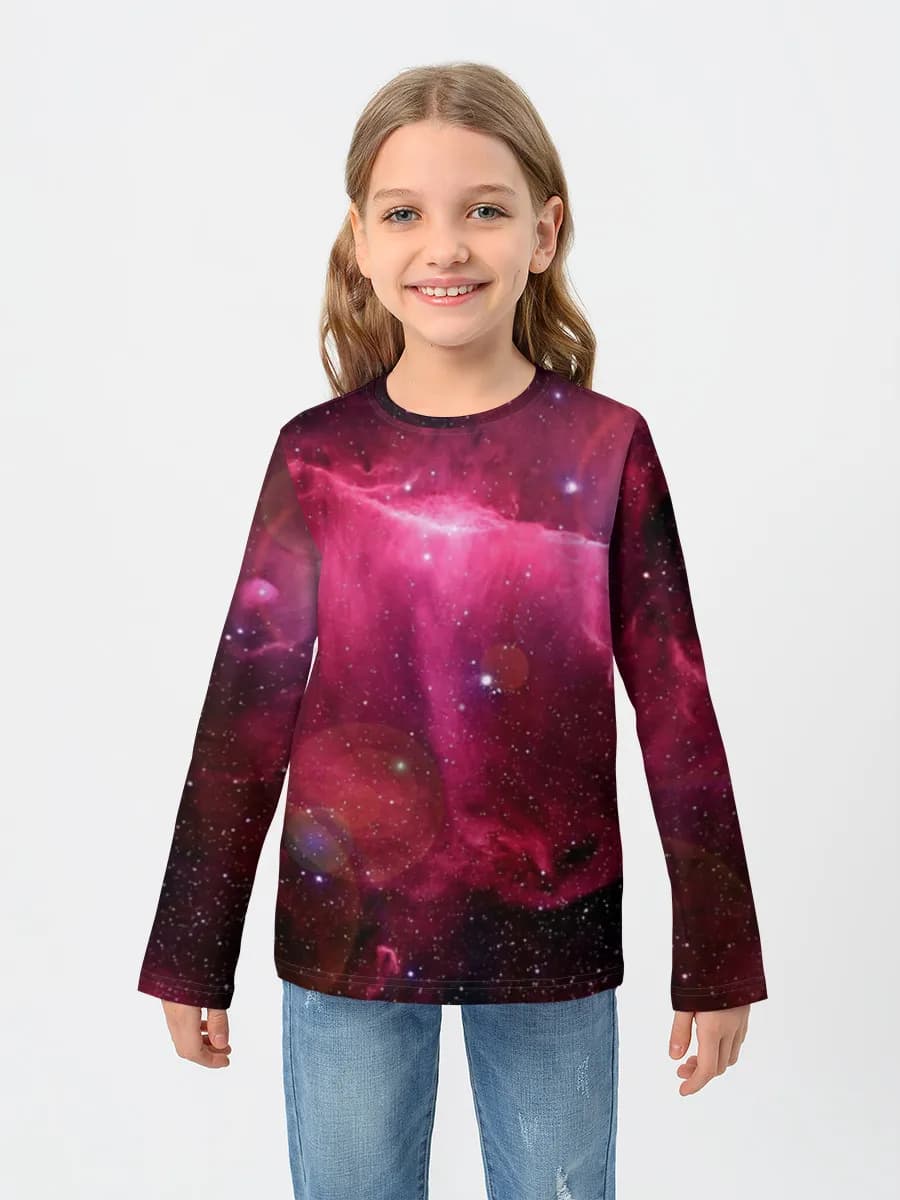 Girls' cotton long sleeve shirt
