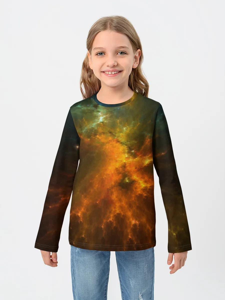 Girls' cotton long sleeve shirt