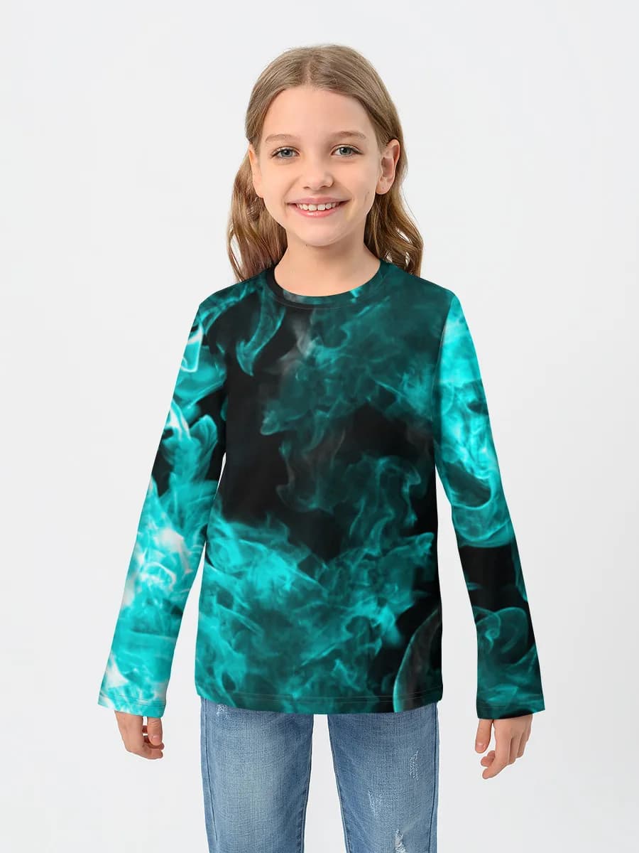 Girls' cotton long sleeve shirt