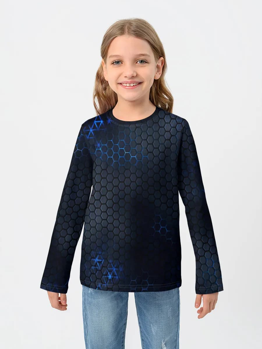 Girls' cotton long sleeve shirt
