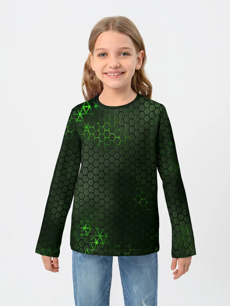 Girls' cotton long sleeve shirt
