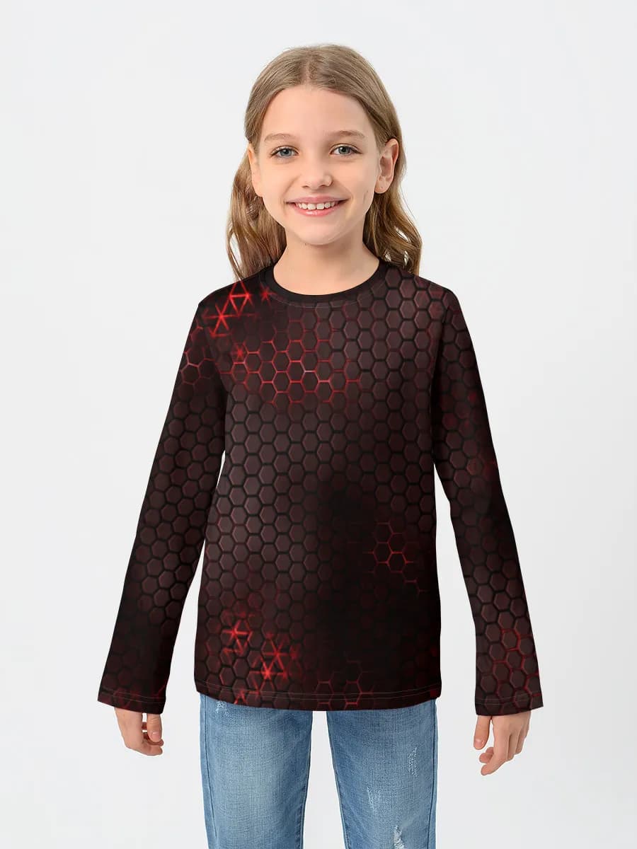Girls' cotton long sleeve shirt