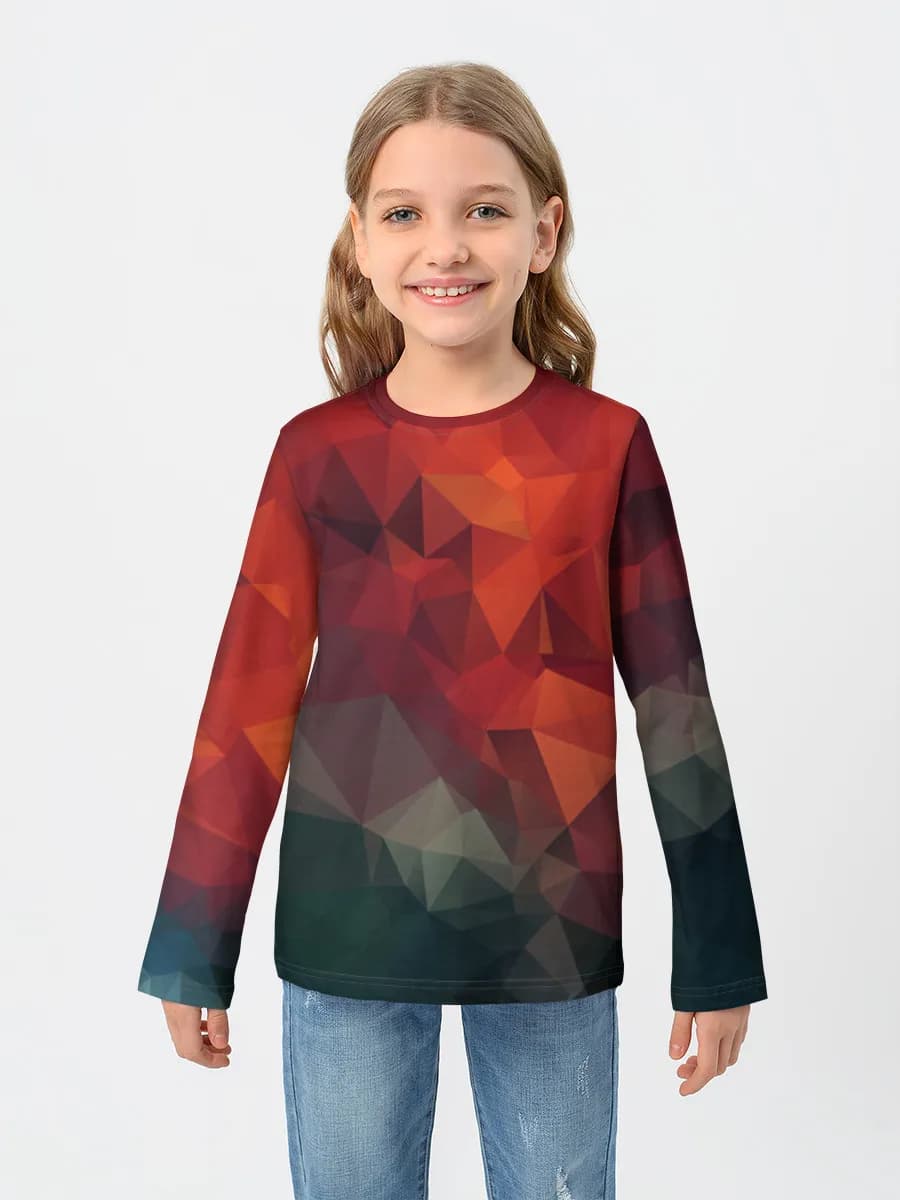 Girls' cotton long sleeve shirt