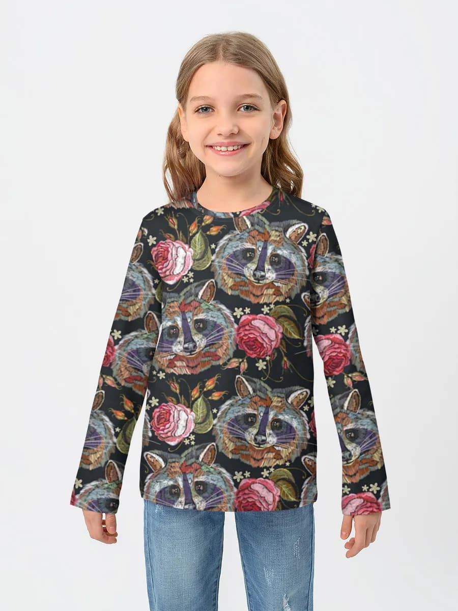 Girls' cotton long sleeve shirt