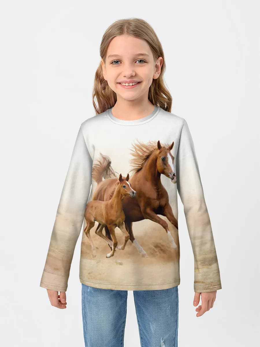Girls' cotton long sleeve shirt