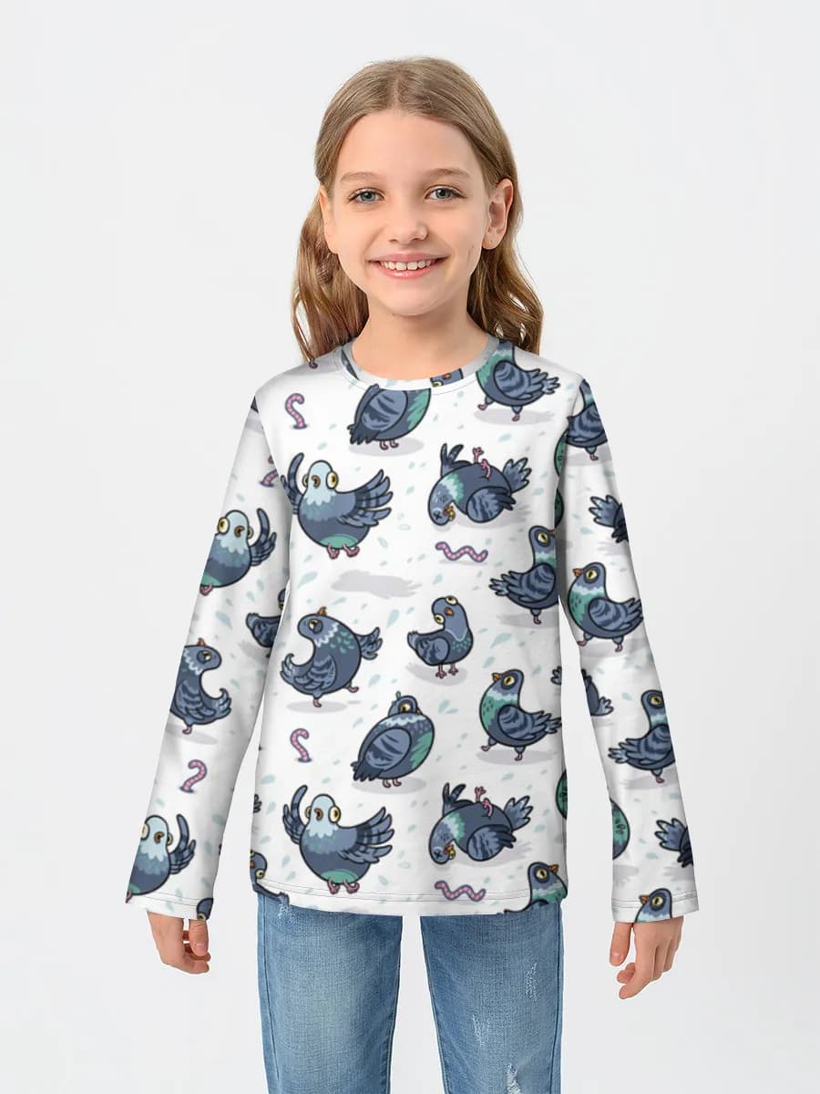 Girls' cotton long sleeve shirt