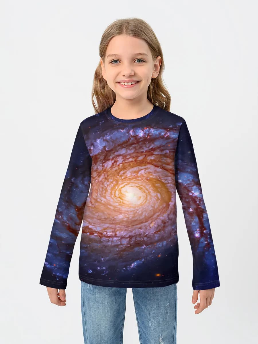 Girls' cotton long sleeve shirt