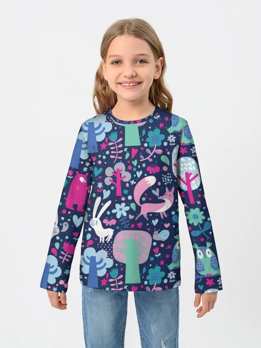 Baumwoll-Langarmshirt Mädchen