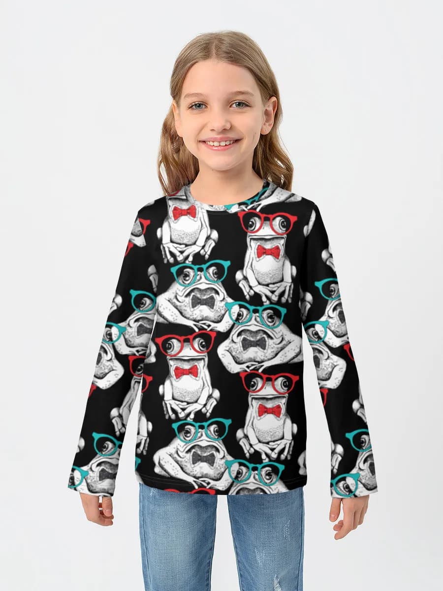 Girls' cotton long sleeve shirt
