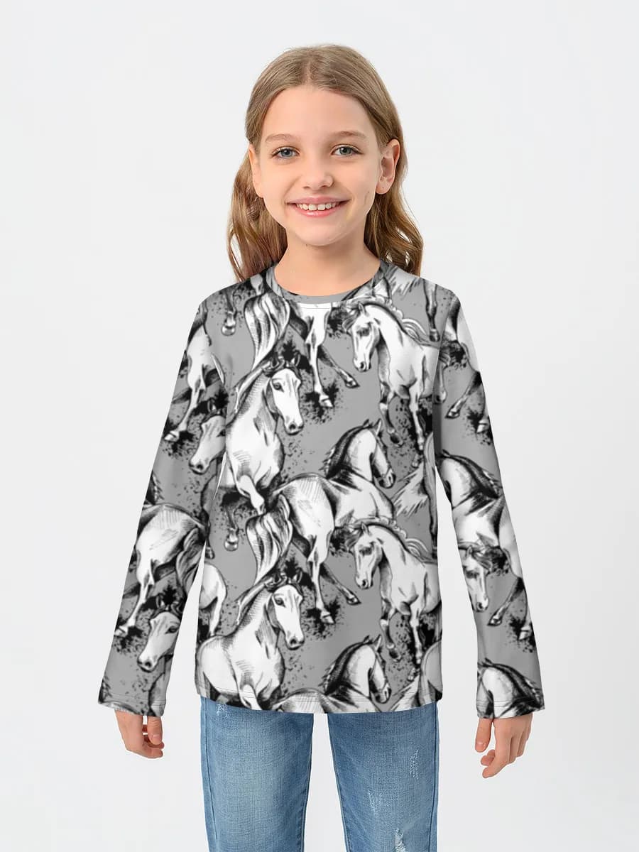 Baumwoll-Langarmshirt Mädchen