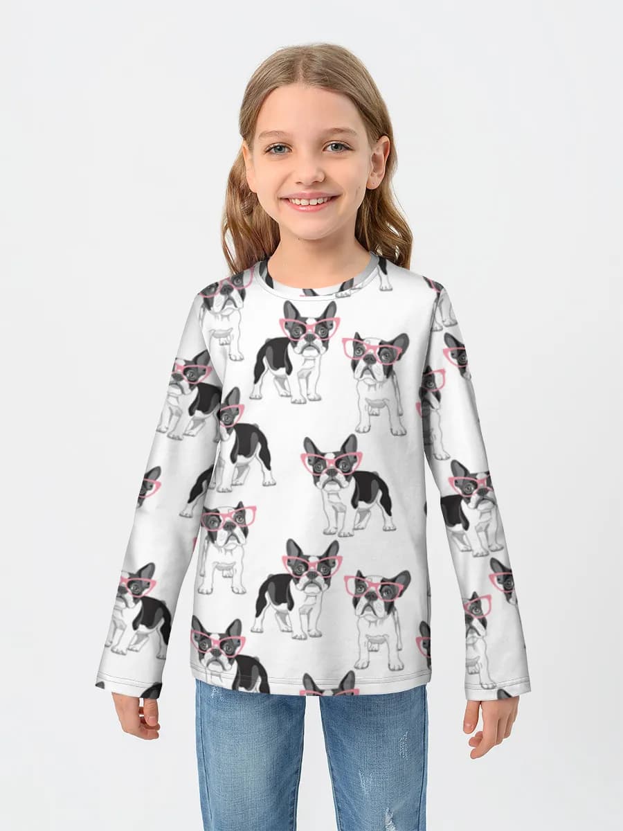Girls' cotton long sleeve shirt
