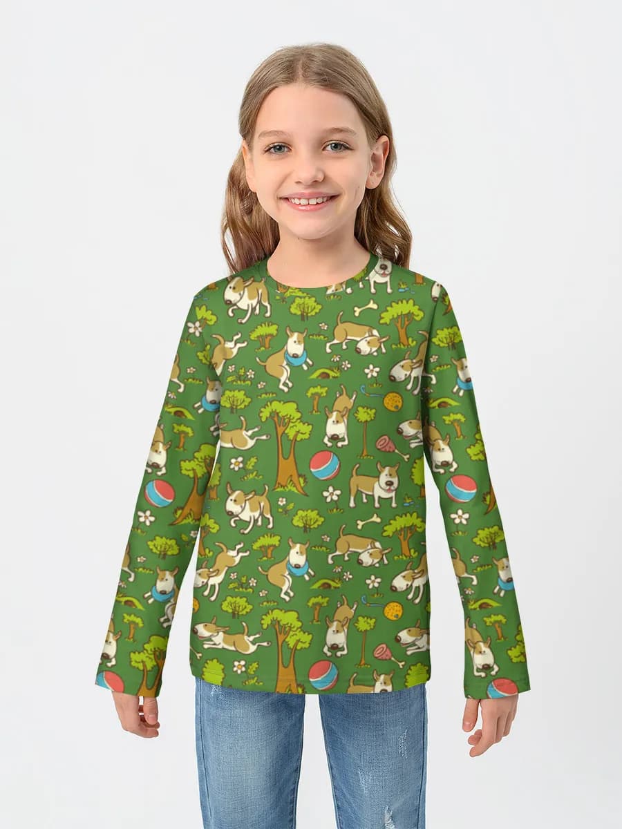 Girls' cotton long sleeve shirt