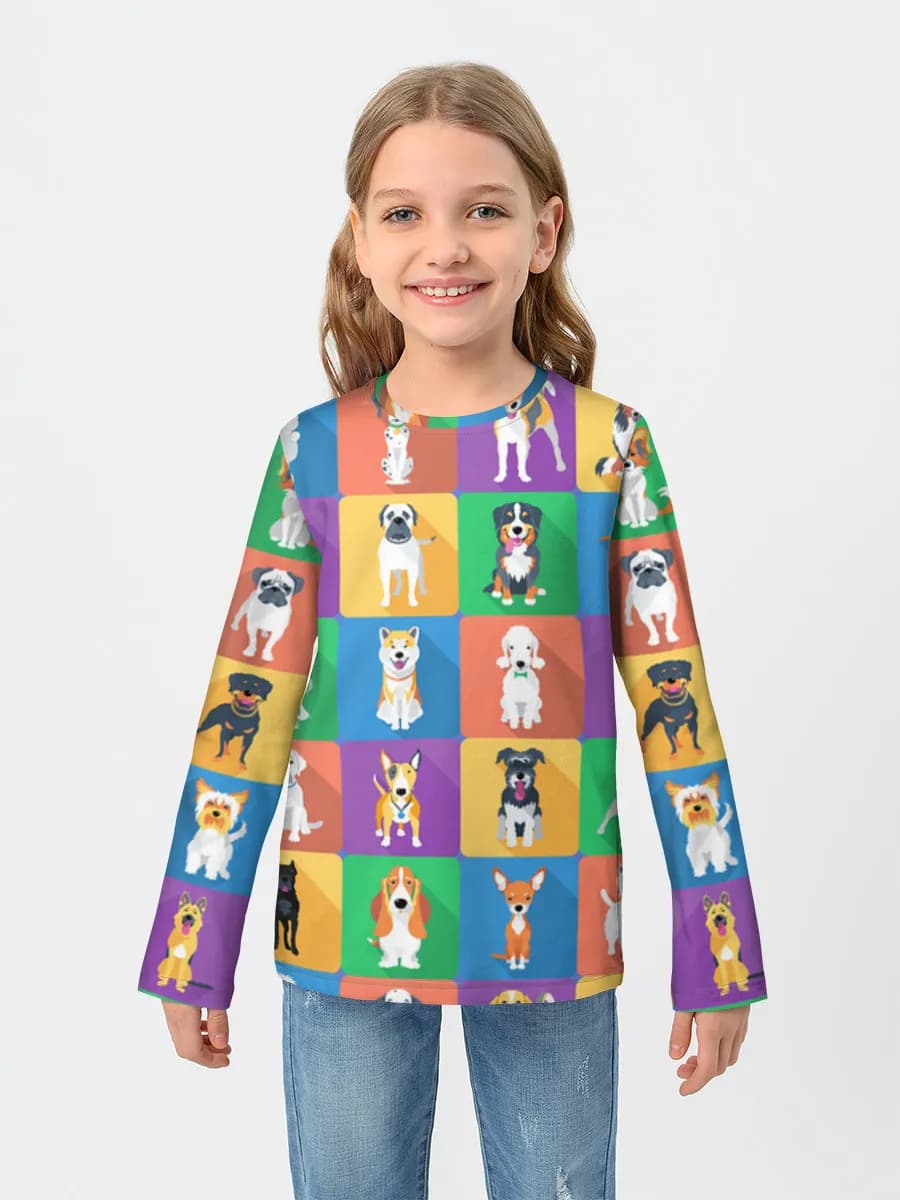 Girls' cotton long sleeve shirt