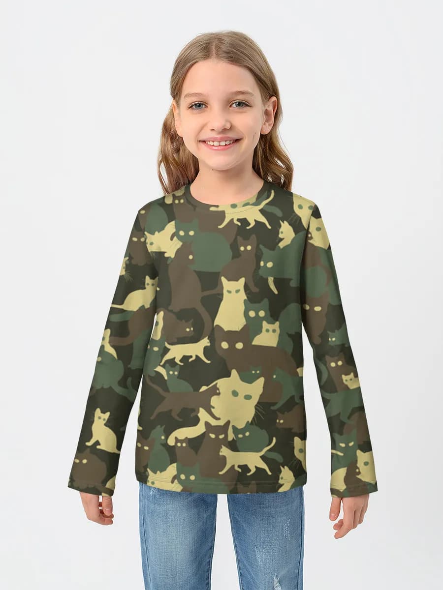 Girls' cotton long sleeve shirt