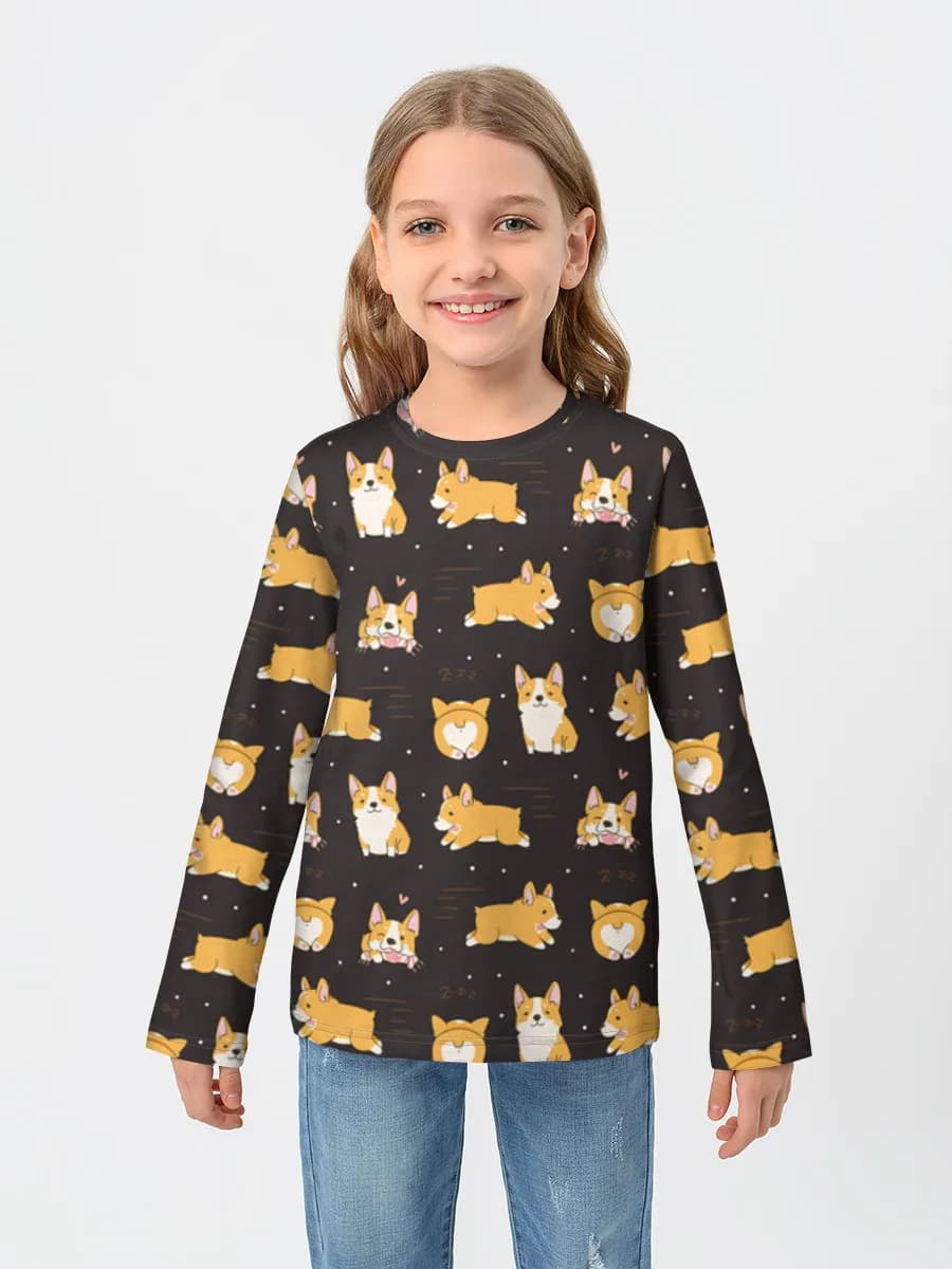 Girls' cotton long sleeve shirt