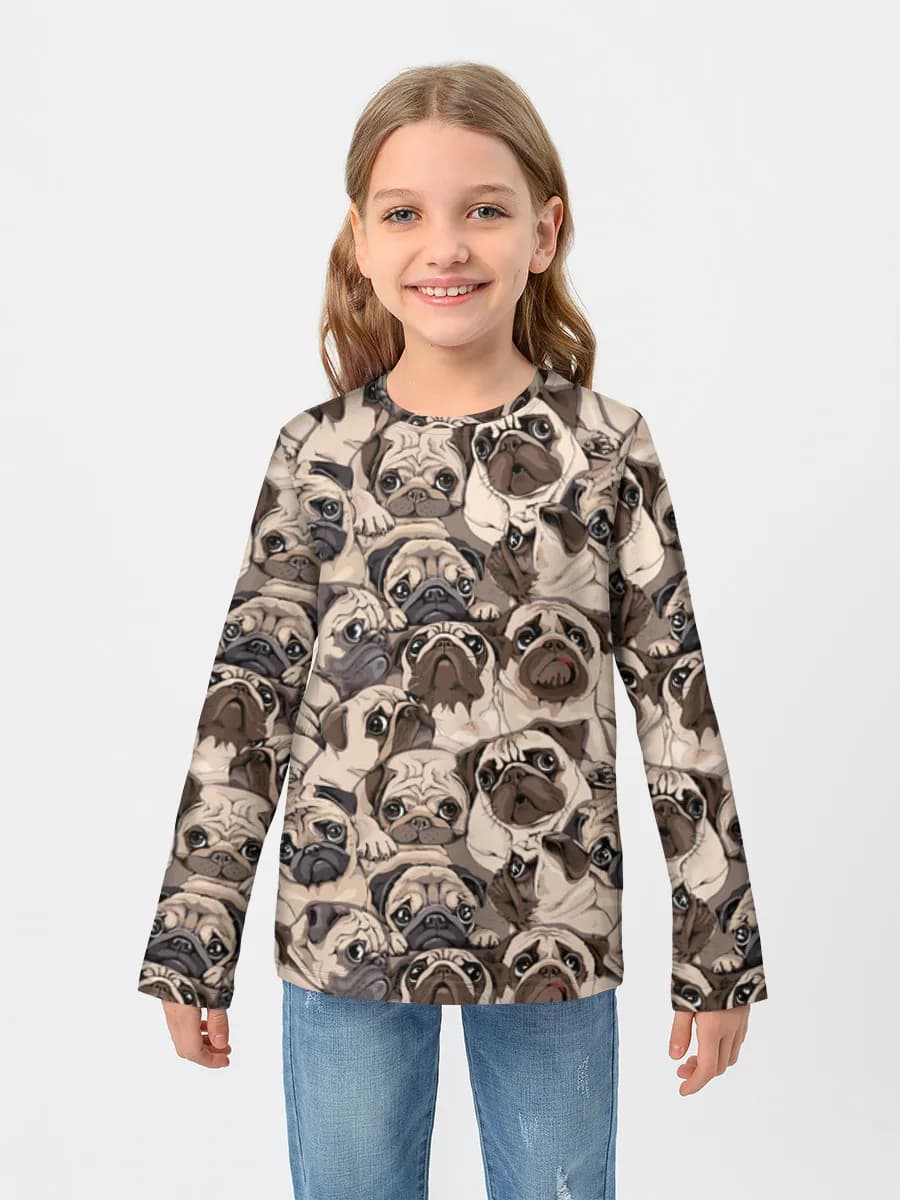 Girls' cotton long sleeve shirt