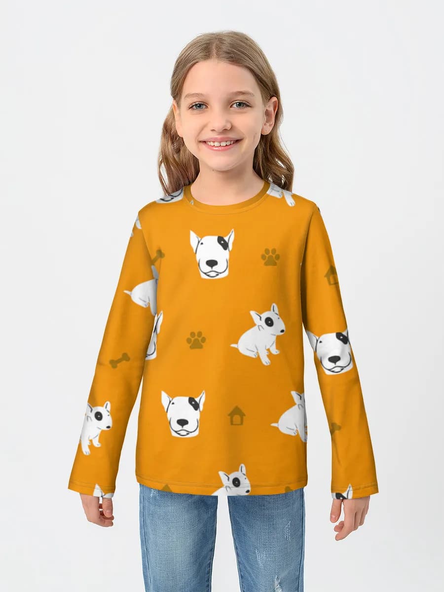 Girls' cotton long sleeve shirt