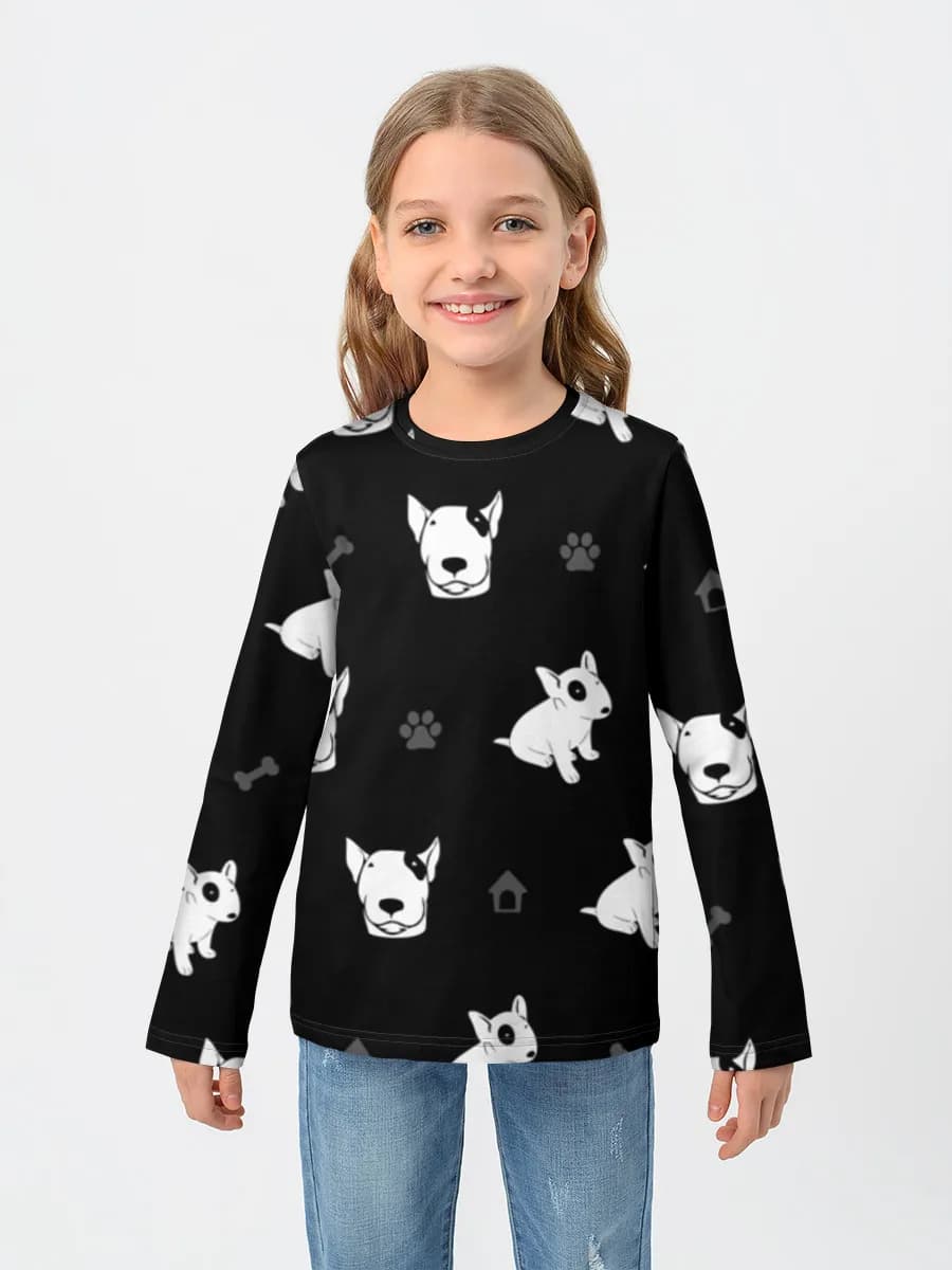 Girls' cotton long sleeve shirt