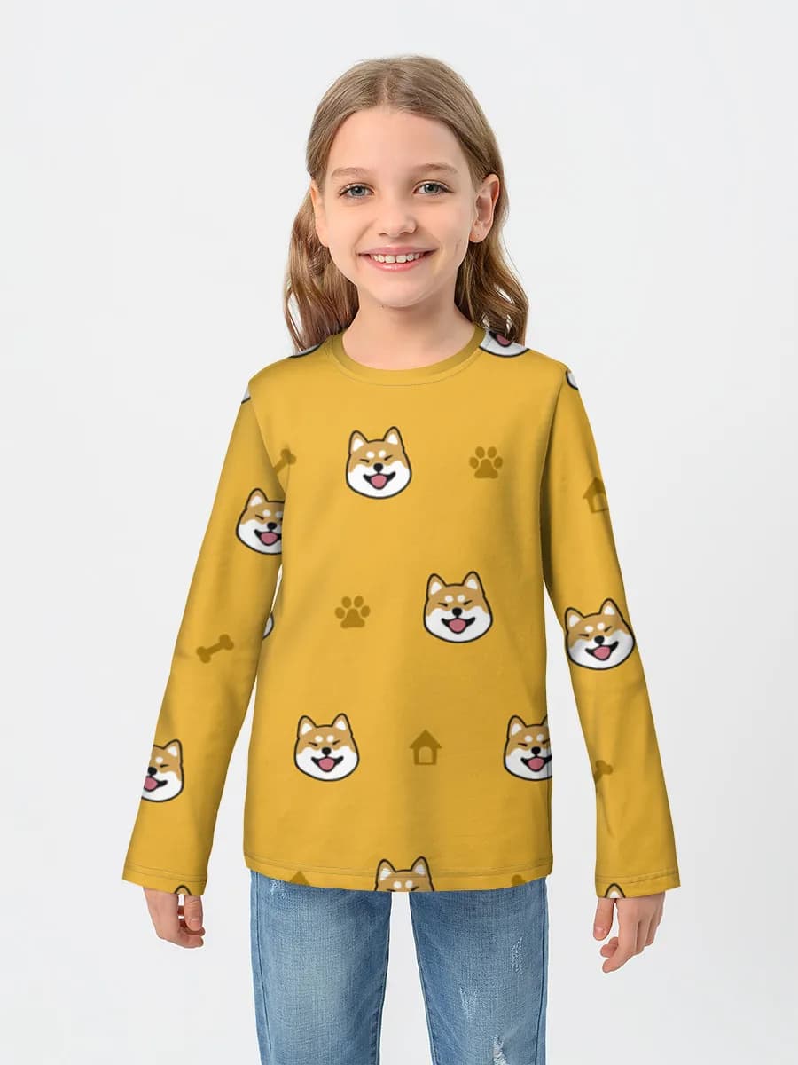 Girls' cotton long sleeve shirt