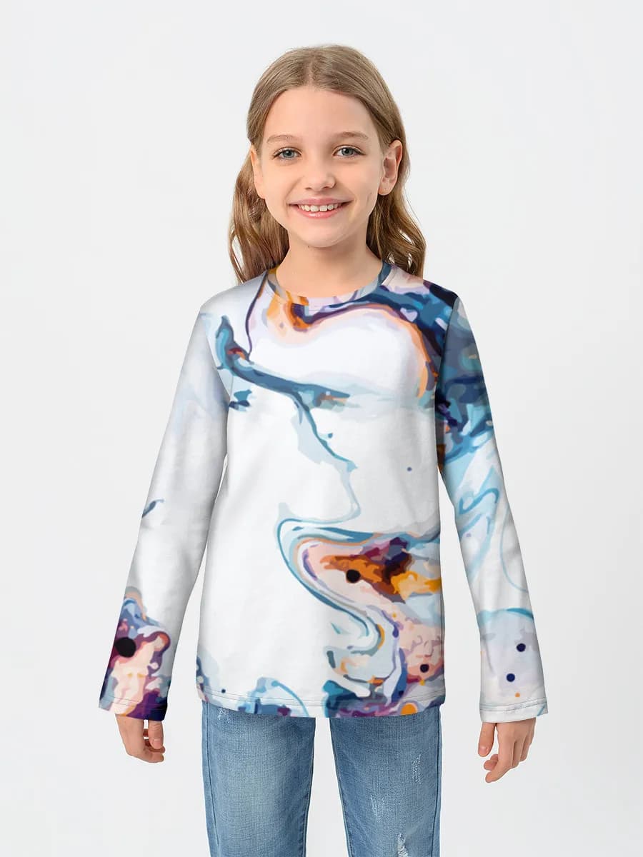 Girls' cotton long sleeve shirt