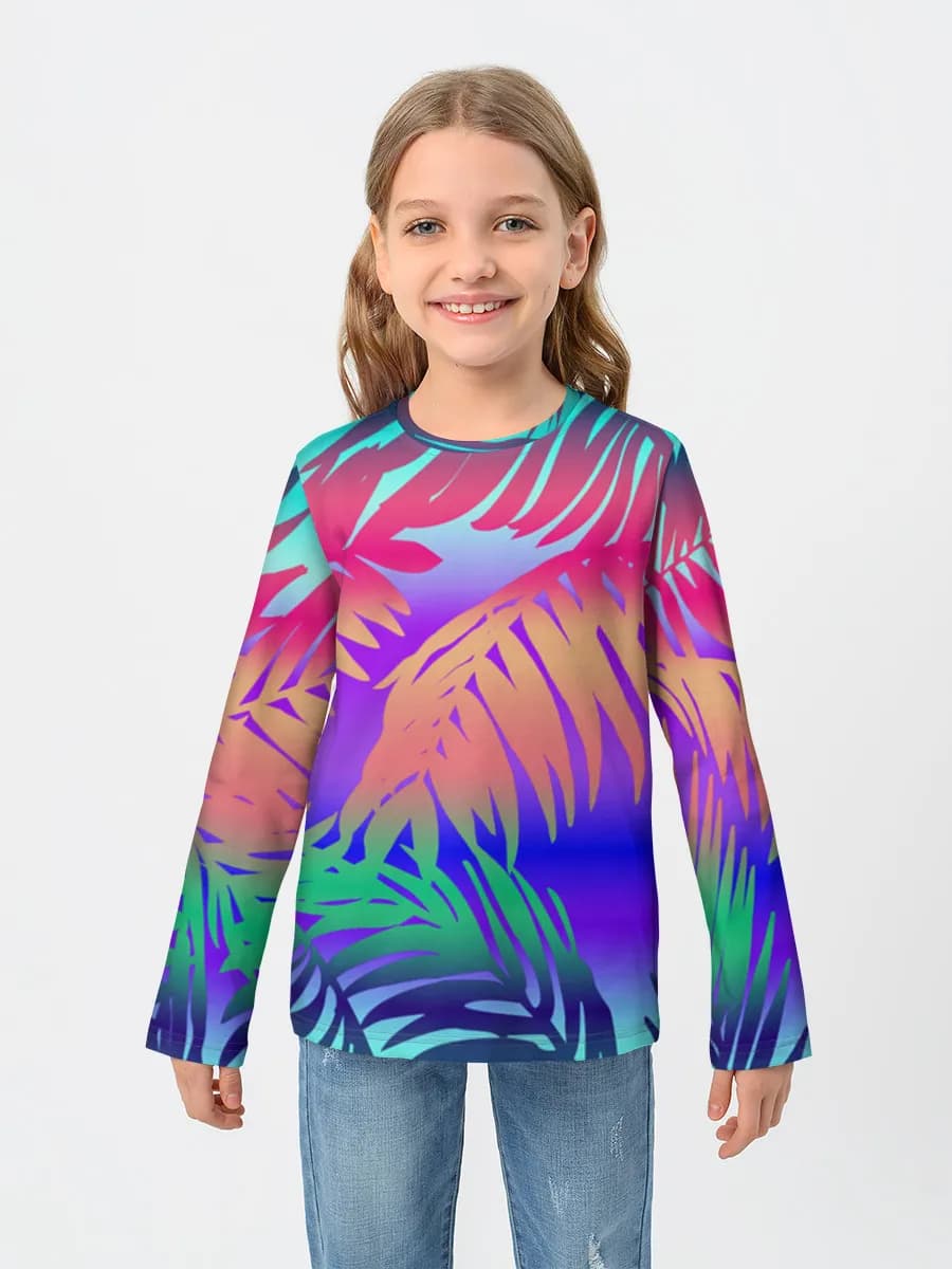 Girls' cotton long sleeve shirt