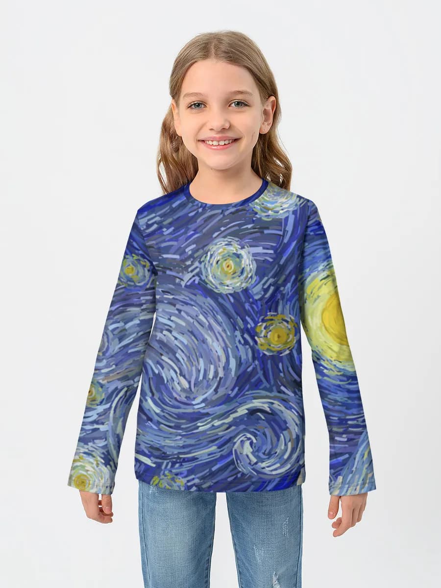 Girls' cotton long sleeve shirt