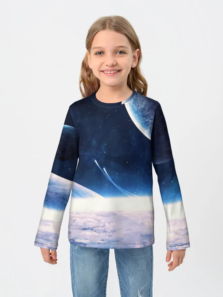 Girls' cotton long sleeve shirt
