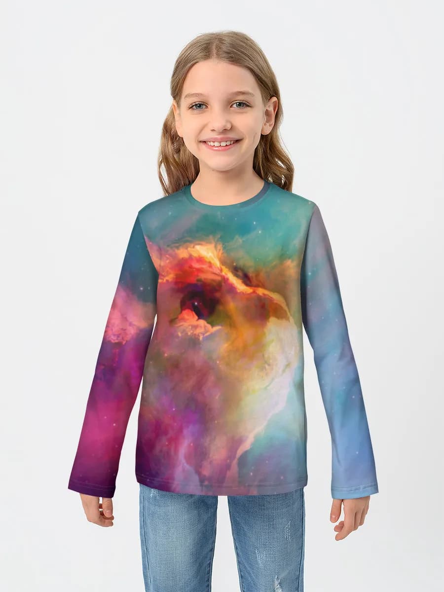 Girls' cotton long sleeve shirt